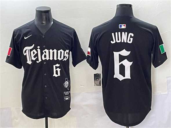 Men%27s Texas Rangers #6 Josh Jung Black Mexico 2025 Vapor Premier Limited Stitched Jersey